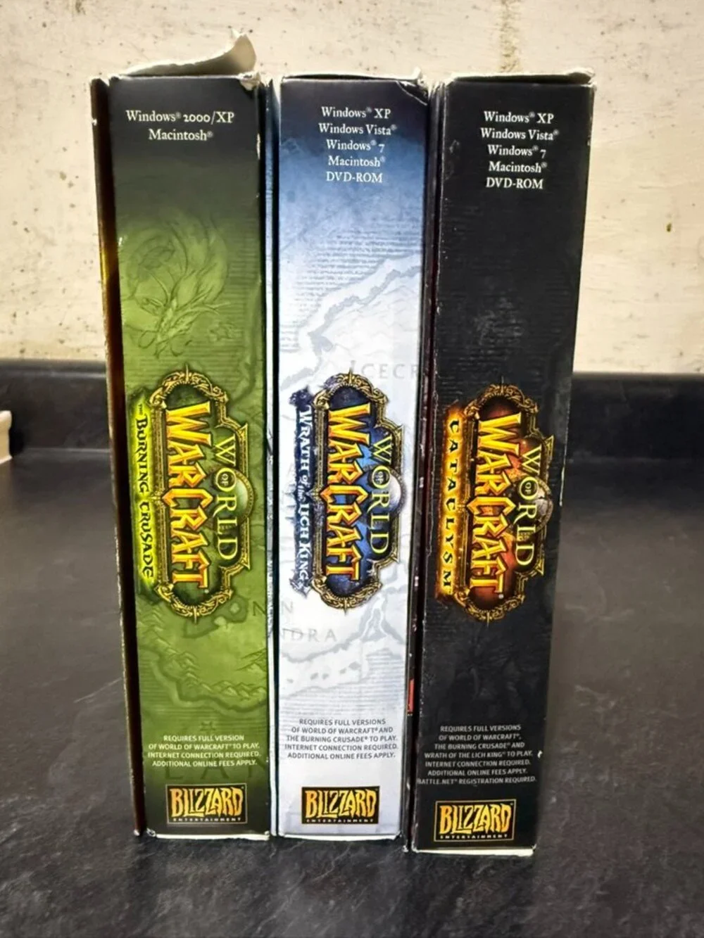 World Of Warcraft 3 Expansion Sets Burning Crusade Wrath Of Lich King Cataclysm